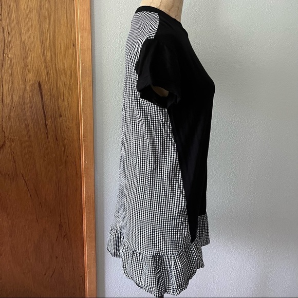 LOVE ON TOP Girls sz L Black Dress Gingham Ruffle Short Sleeve - Picture 2 of 7